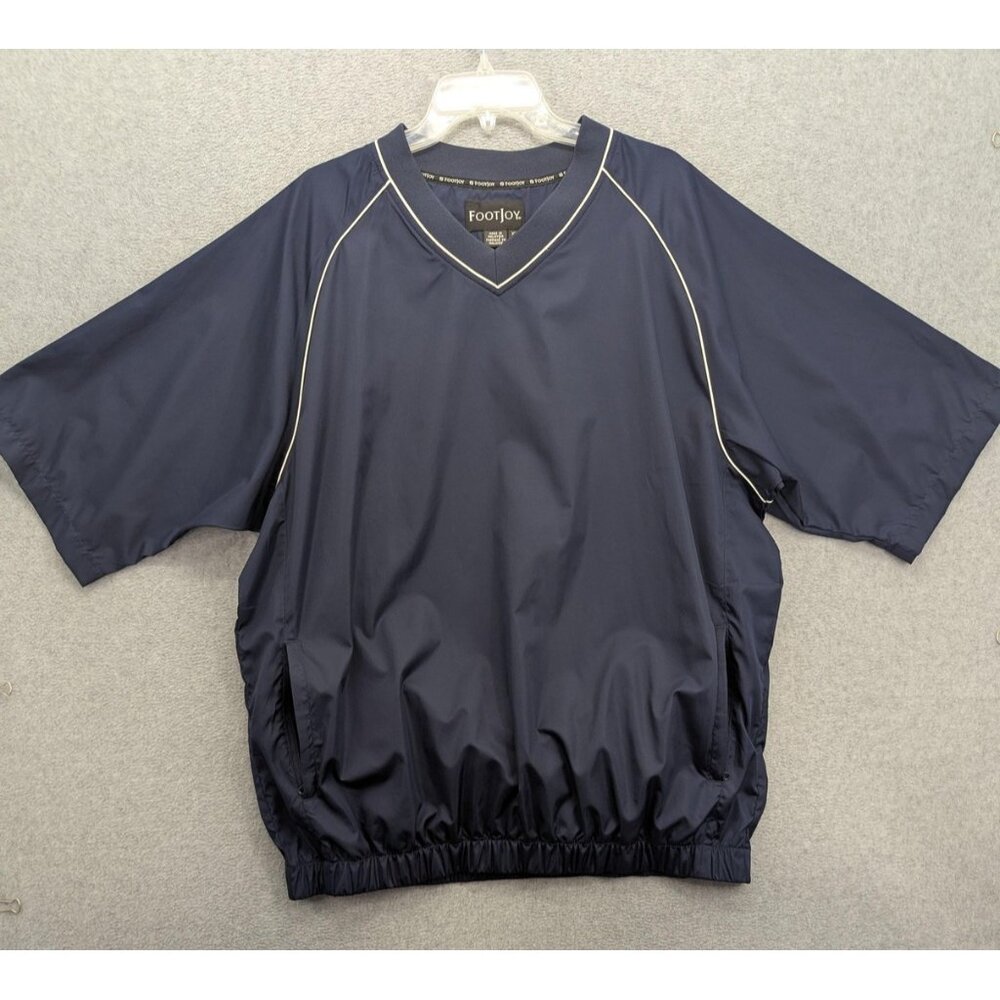 FootJoy Golf Windbreaker Pullover Jacket XL Short Sleeve Pockets Polyester